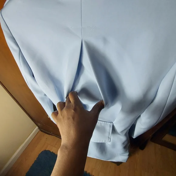 Sky blue v-neck pocket blazer suit jacket for women sz M - Picture 14 of 16